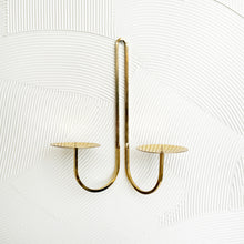 Load image into Gallery viewer, Double Armed Hanging Brass Candle Sconce