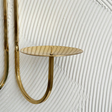 Load image into Gallery viewer, Double Armed Hanging Brass Candle Sconce