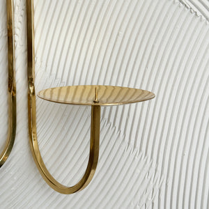 Double Armed Hanging Brass Candle Sconce