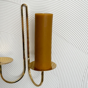 Double Armed Hanging Brass Candle Sconce