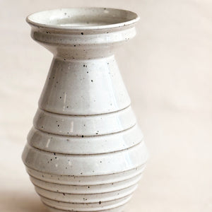 Tulip Ripple Vase in Buttermilk