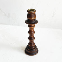 Load image into Gallery viewer, Vintage Wood Candle Holder