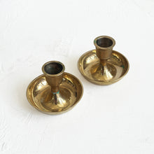 Load image into Gallery viewer, Vintage Short Brass Taper Candlestick Holder