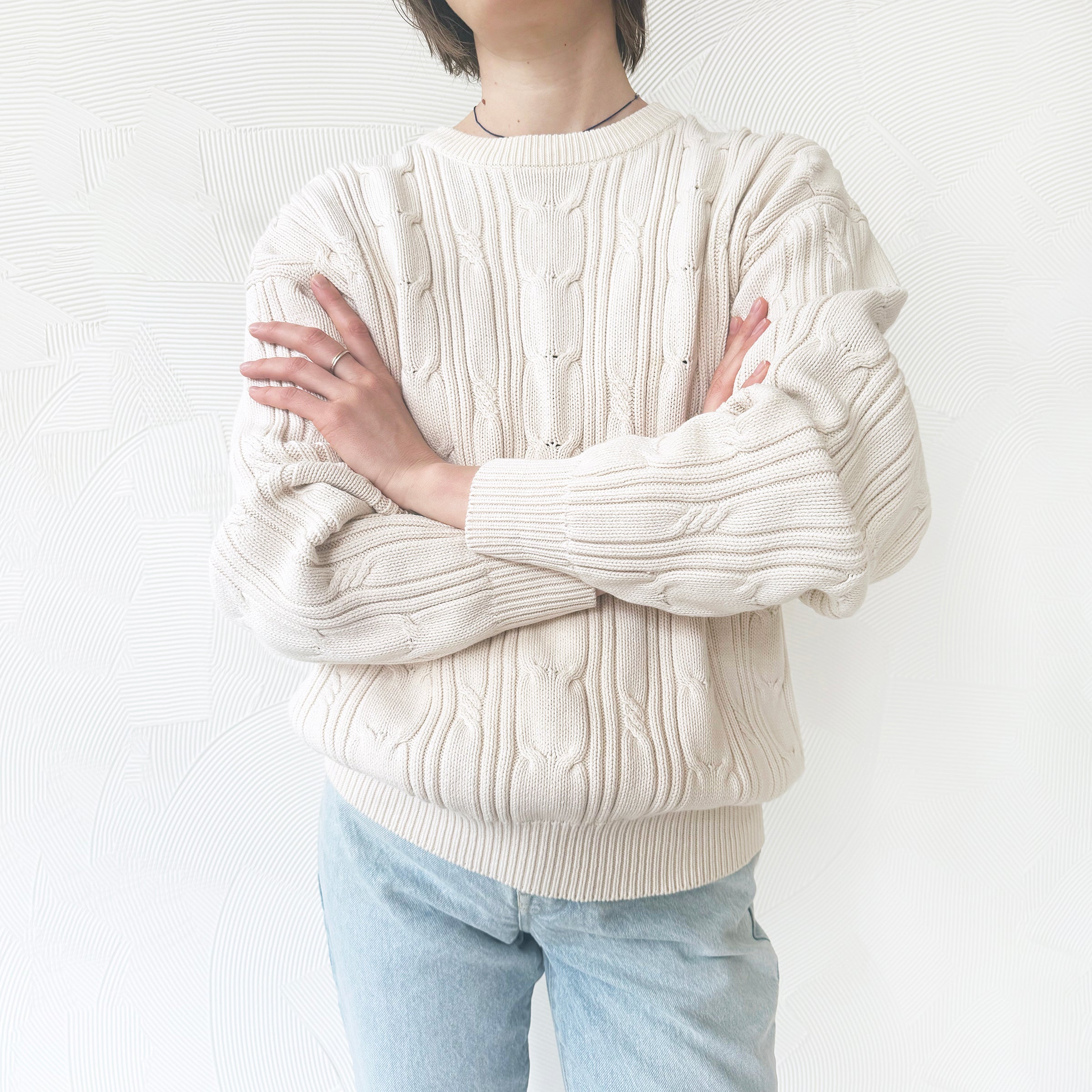 Vintage Cream Varsity Sweater