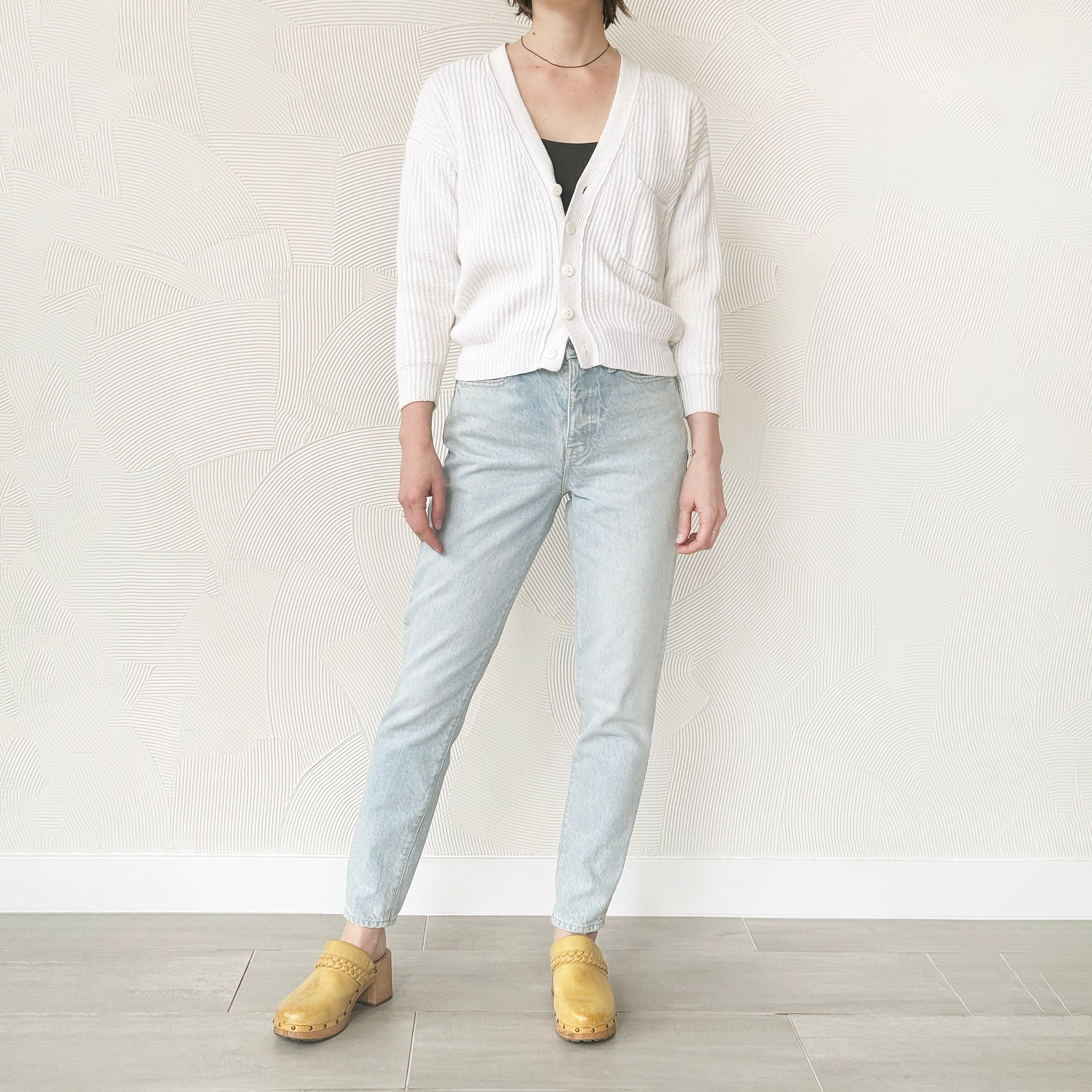 White Cotton Cardigan