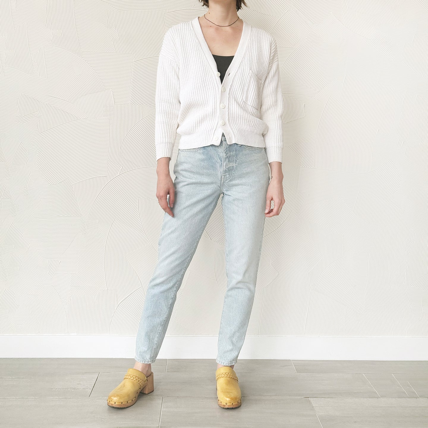 White Cotton Cardigan