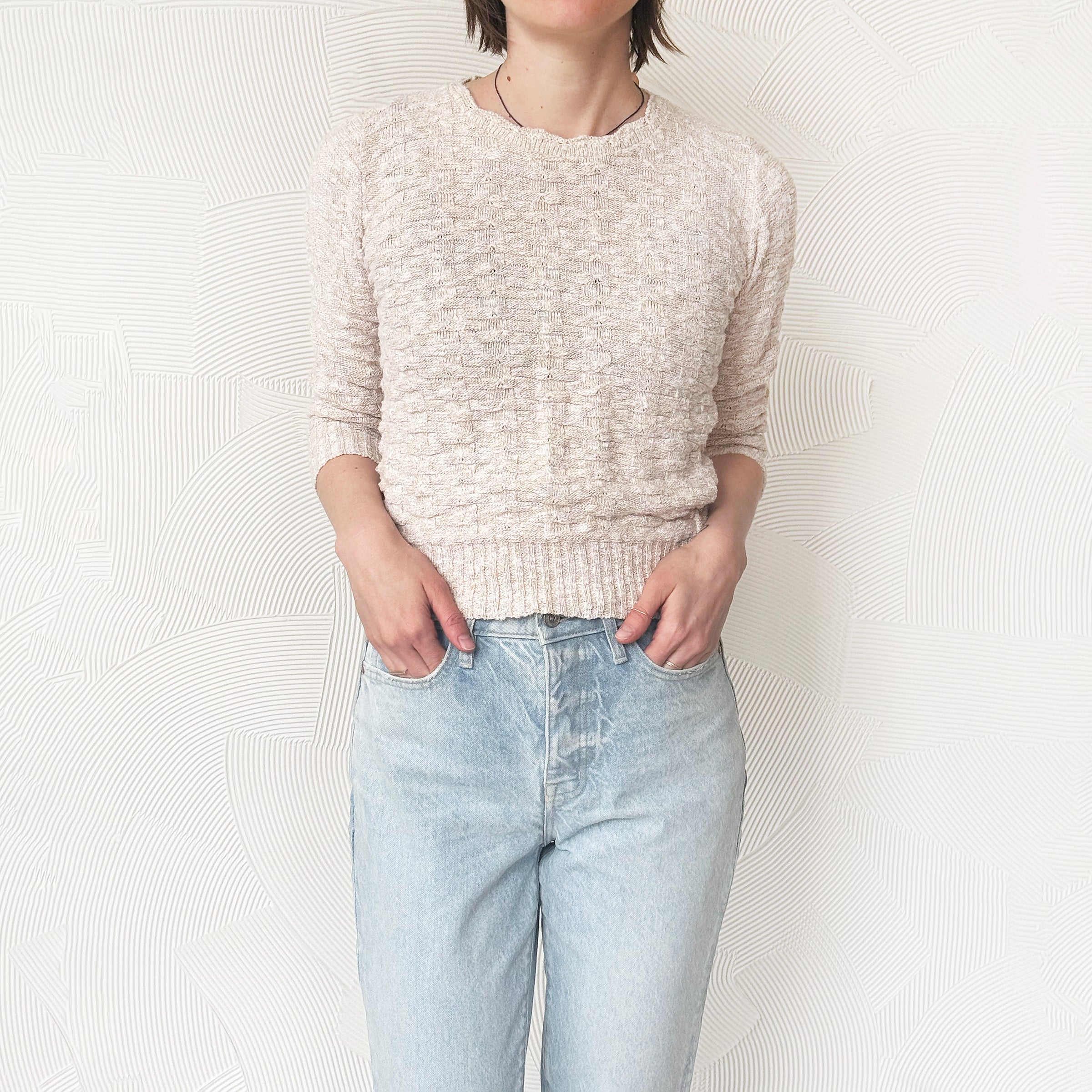 Vintage Cream Knit Sweater