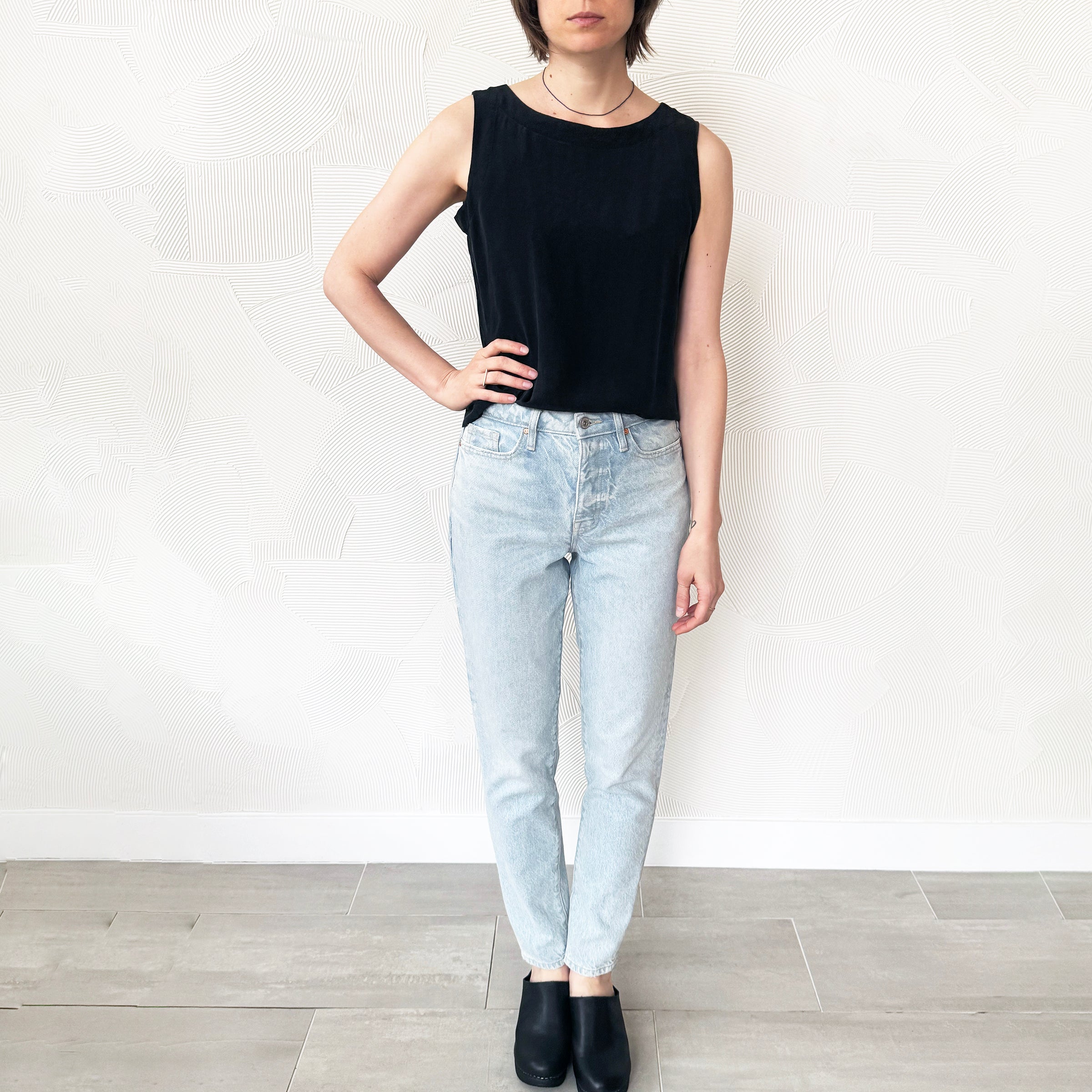 Vintage Black Silk Tank