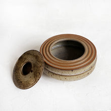 Load image into Gallery viewer, Lidded Vessel in Olive and Brown