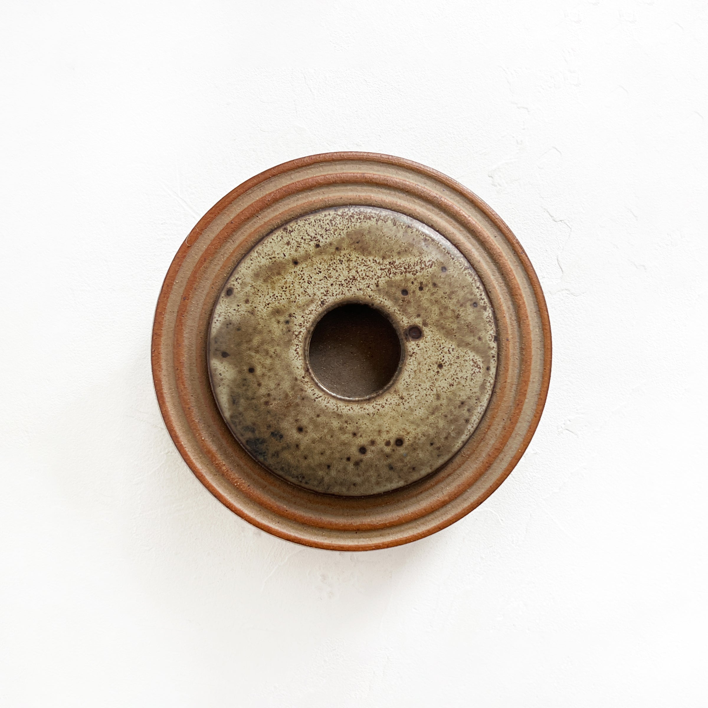 Lidded Vessel in Olive and Brown