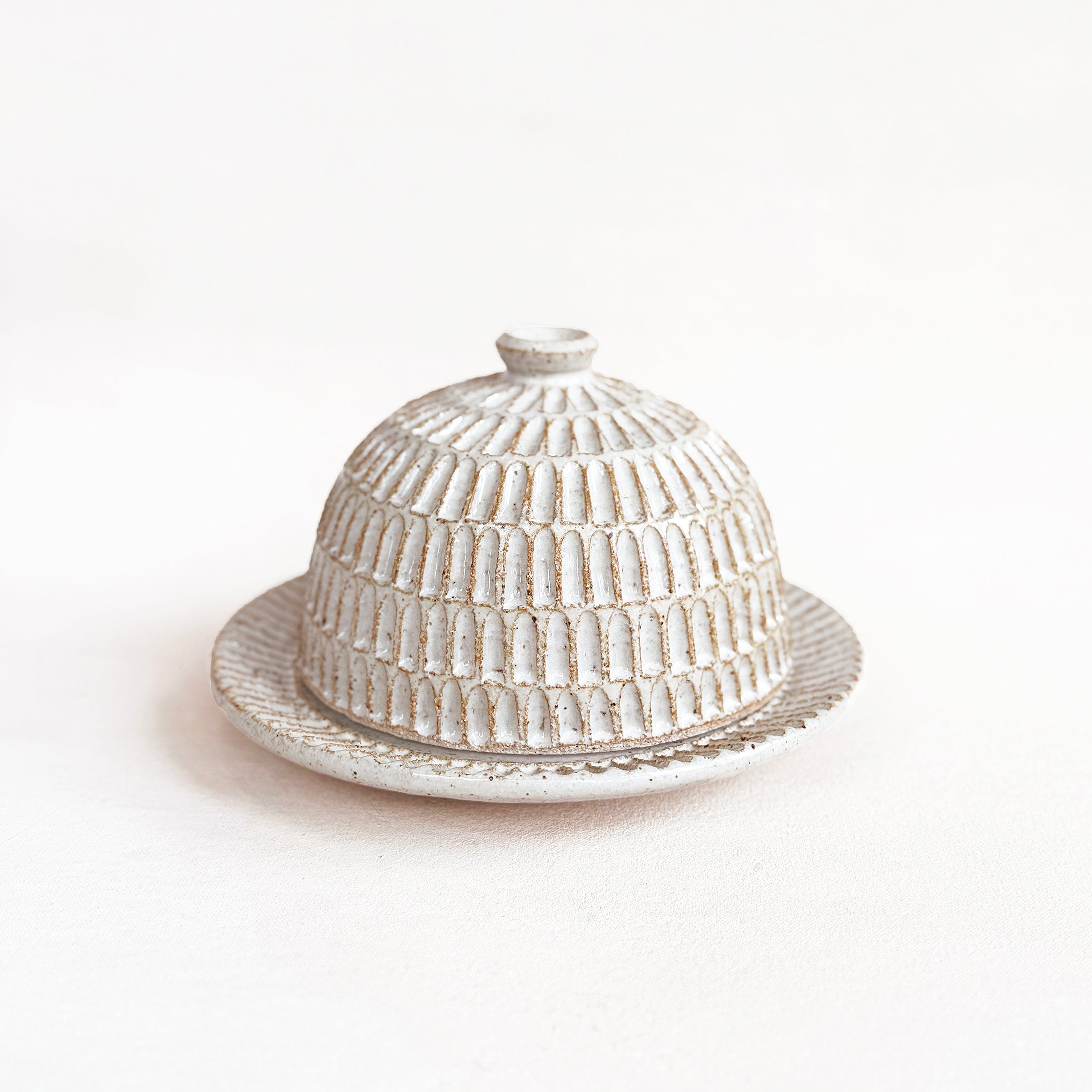 Carved Butter Dish in Shell