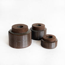 Load image into Gallery viewer, Ribbed Candle Holder in Glossy Brown