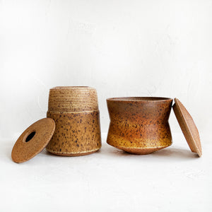 Lidded Vessel in Speckled Pumpkin