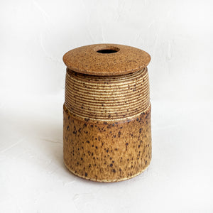 Lidded Vessel in Speckled Pumpkin