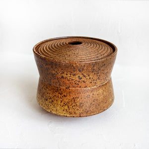 Lidded Vessel in Speckled Pumpkin