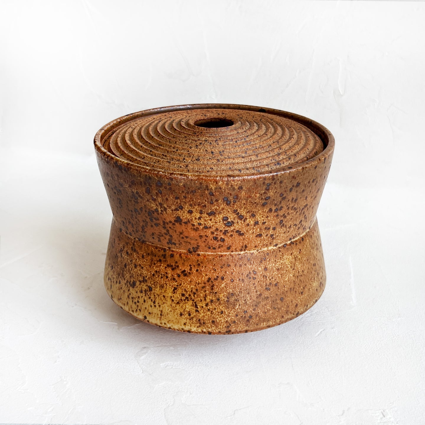 Lidded Vessel in Speckled Pumpkin