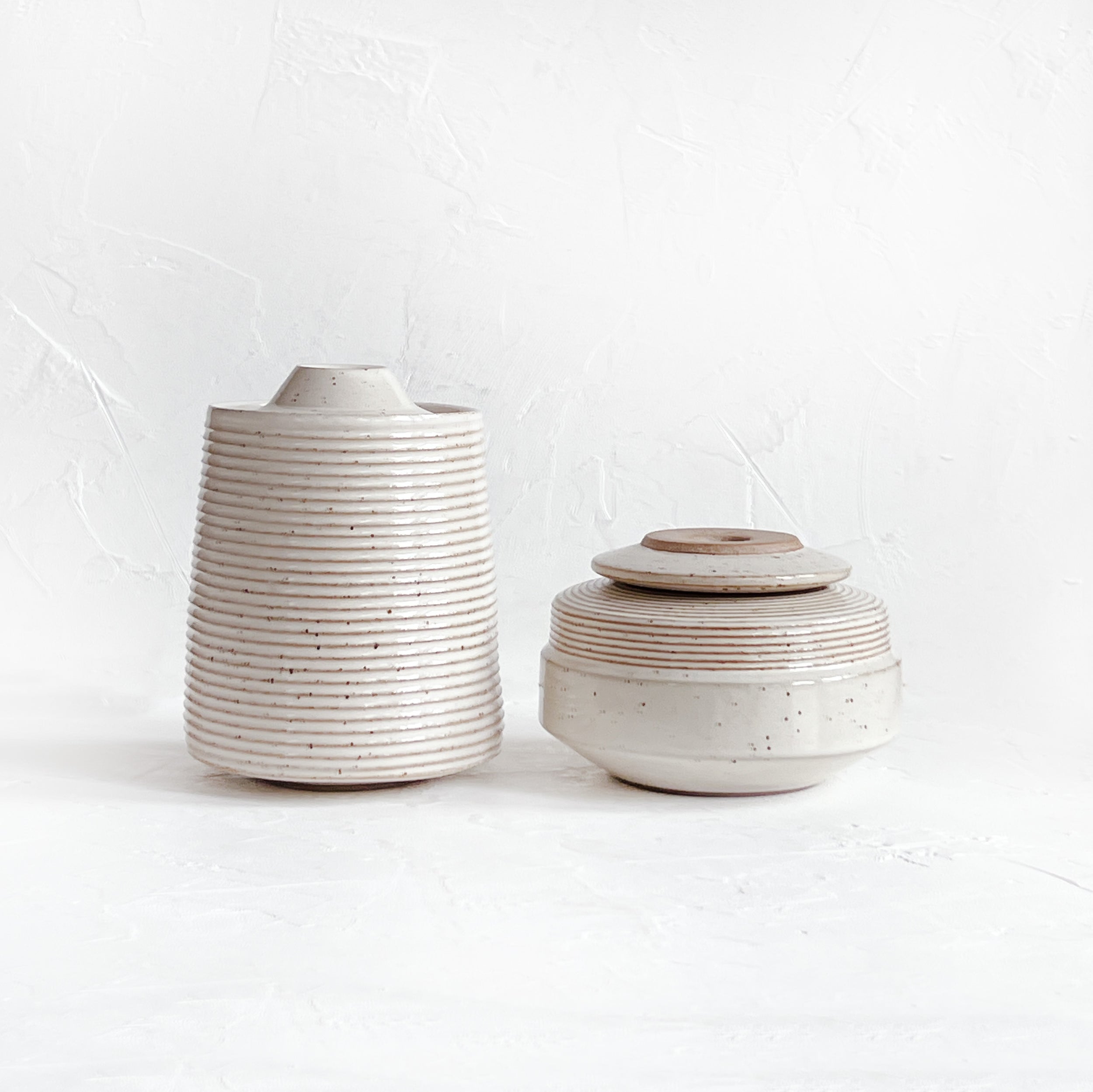 Lidded Vessel in Warm White