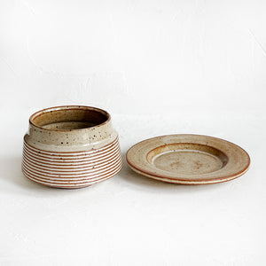 Cup and  Saucer Set in Speckled Brown