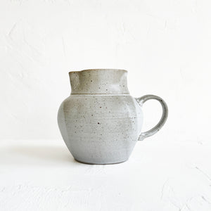 Large Ceramic Pitcher in Speckled White