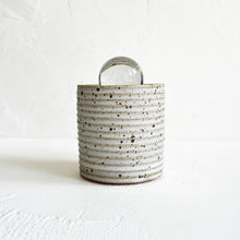 Load image into Gallery viewer, Cylinder Glass Orb Vessel in Lined Quail