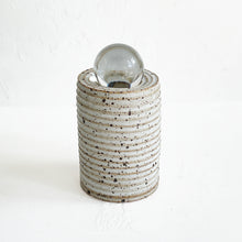 Load image into Gallery viewer, Cylinder Glass Orb Vessel in Lined Quail
