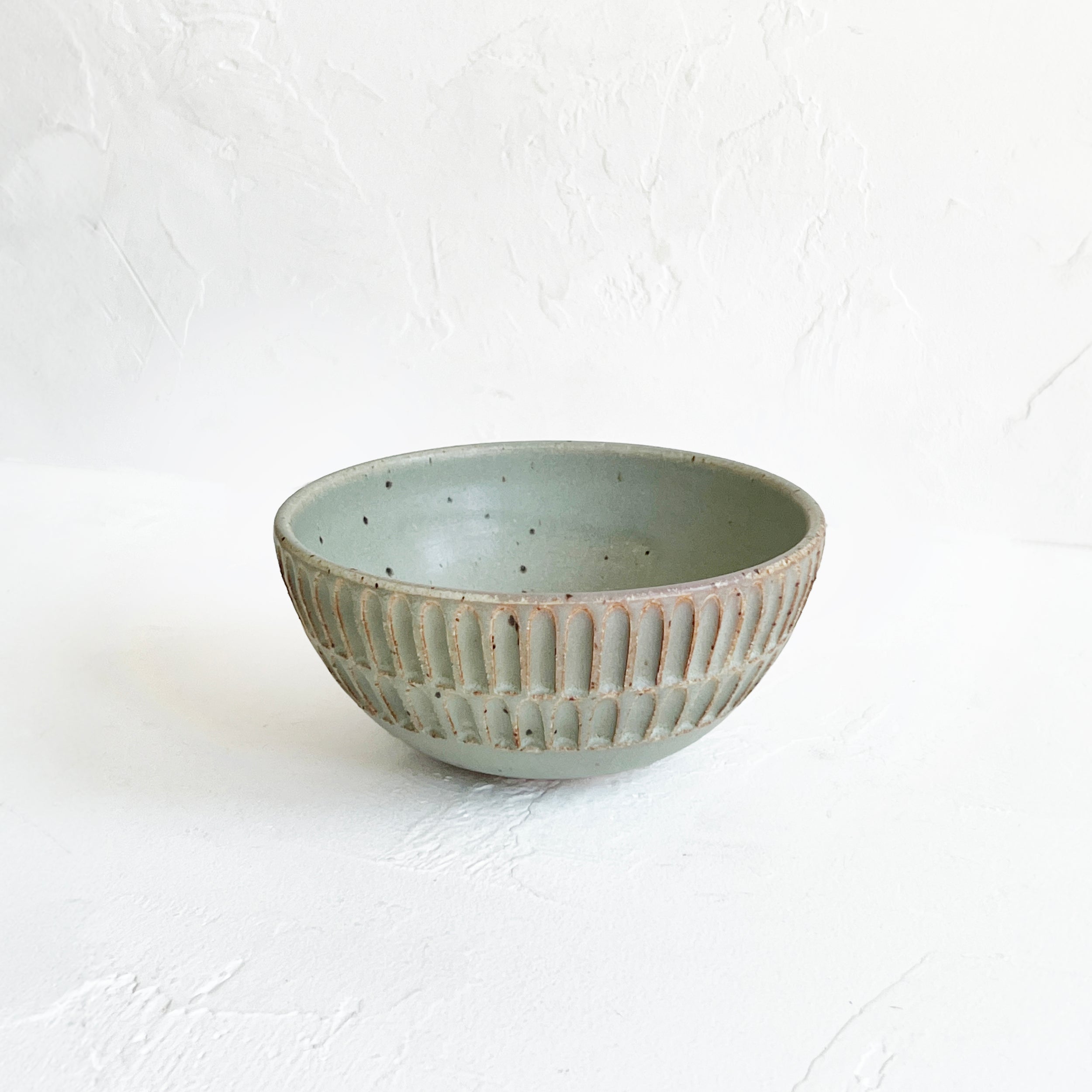 Carved Salad Bowl in Seafoam