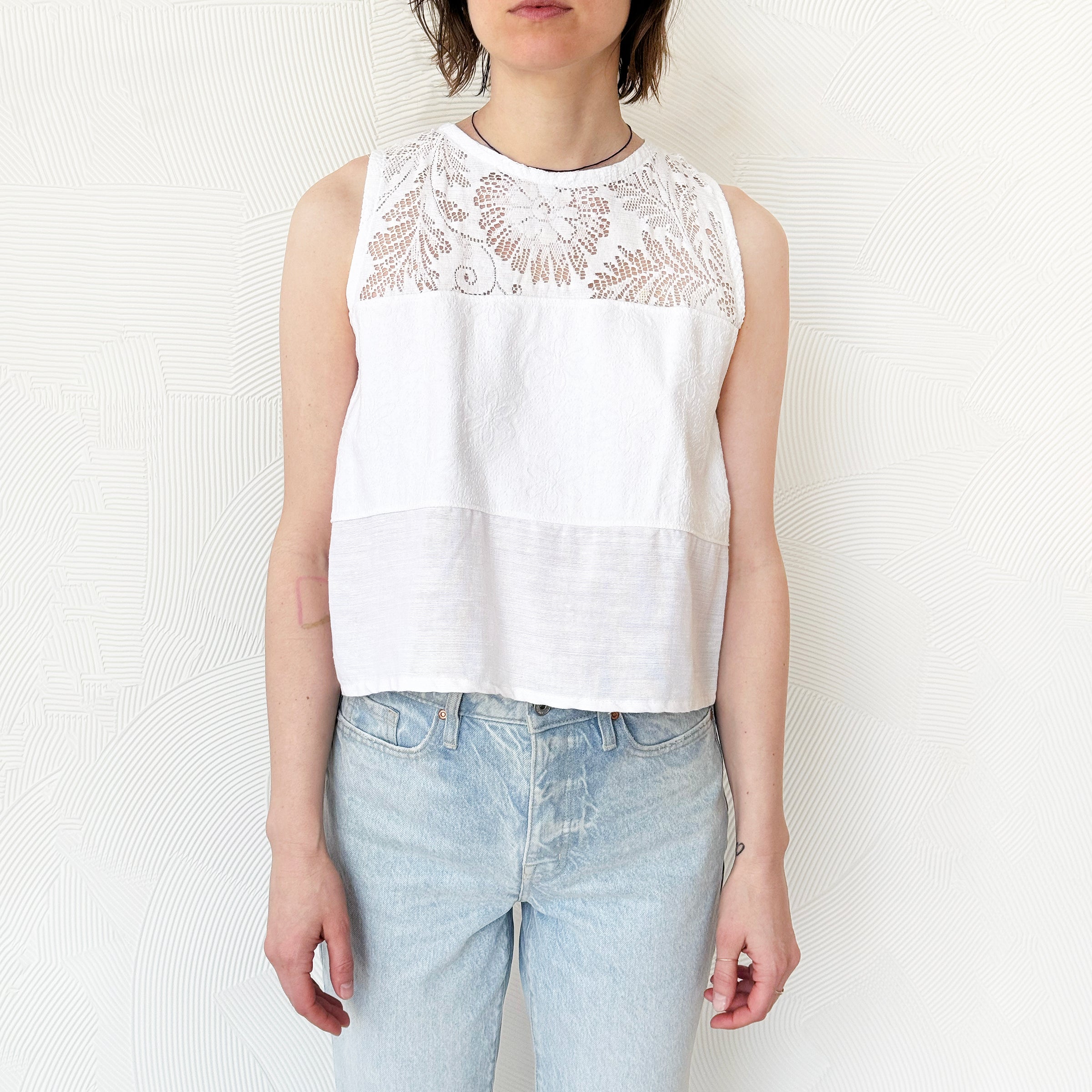Tiered Embroidered Tank Top