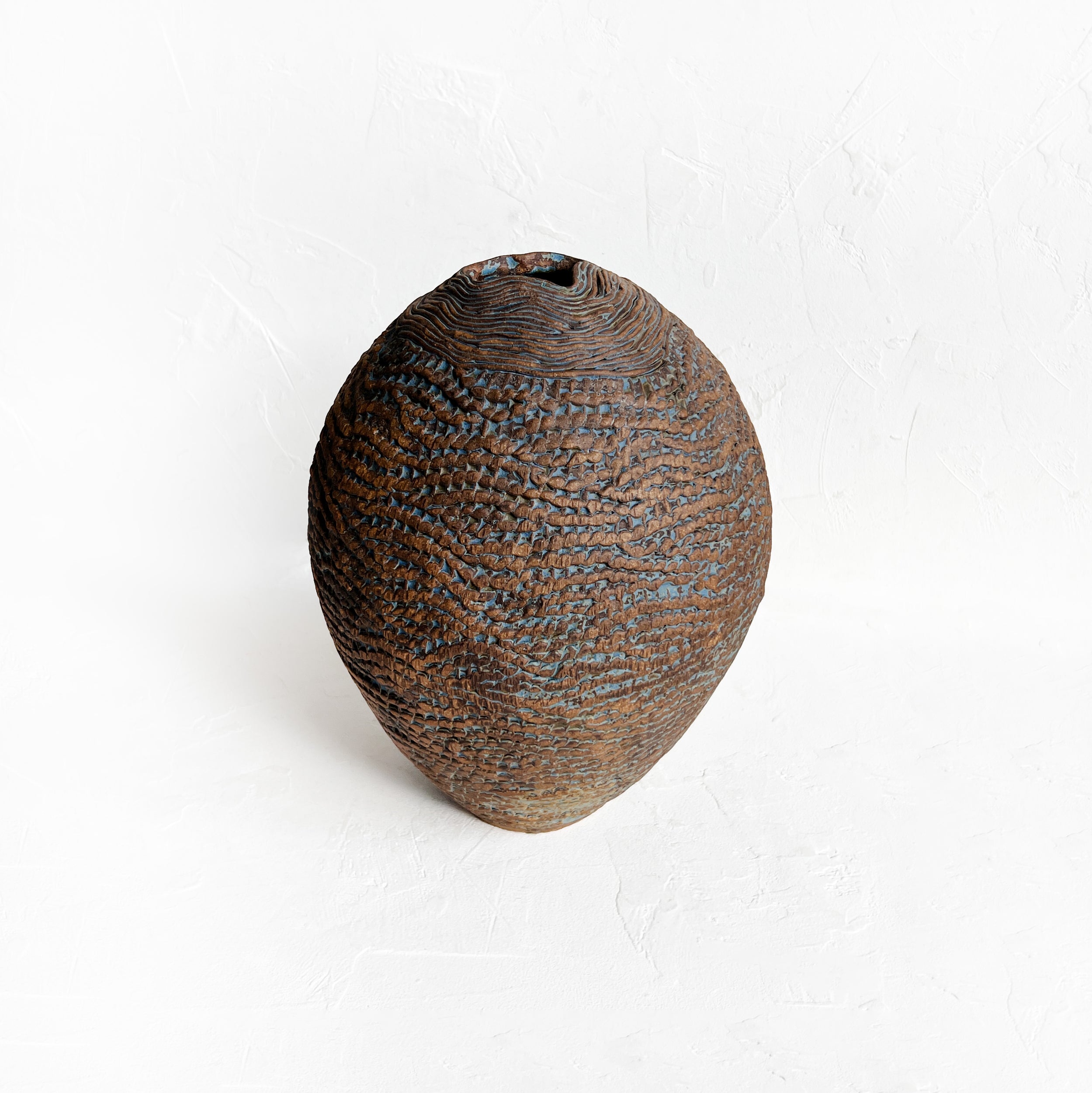 Large Coiled Vase in Brown