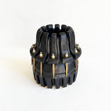 Load image into Gallery viewer, Carved Vase in Satin Black