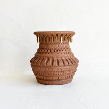 Load image into Gallery viewer, Carved Vase in Red Stoneware