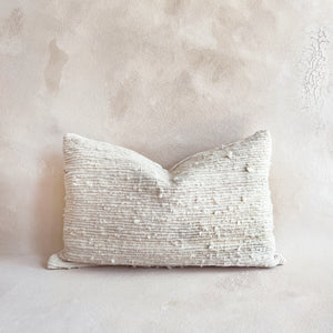 Ivory Heavy-Knit Wool Pillow