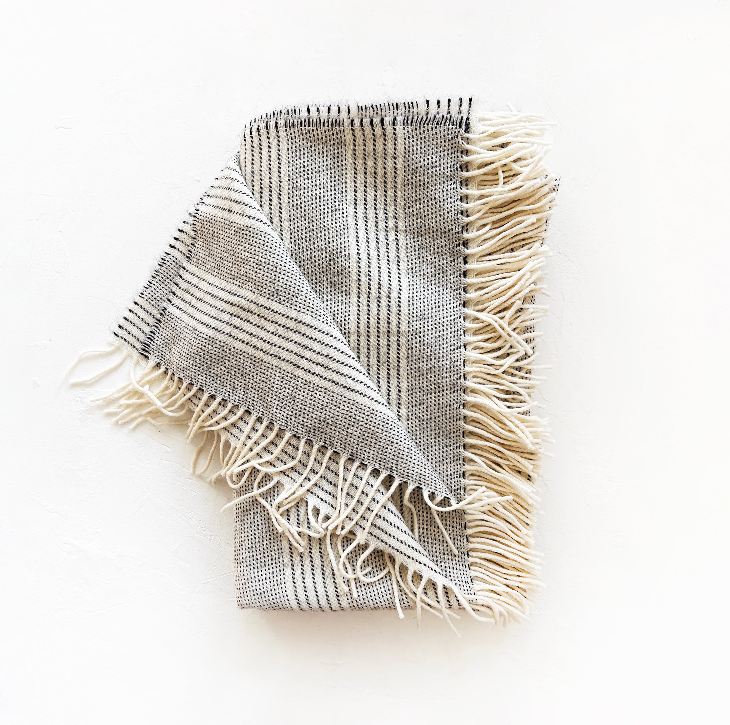 Lambswool Throw in Stripe Graphite