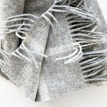 Load image into Gallery viewer, Patterned Merino Throw in Windowpane Fog