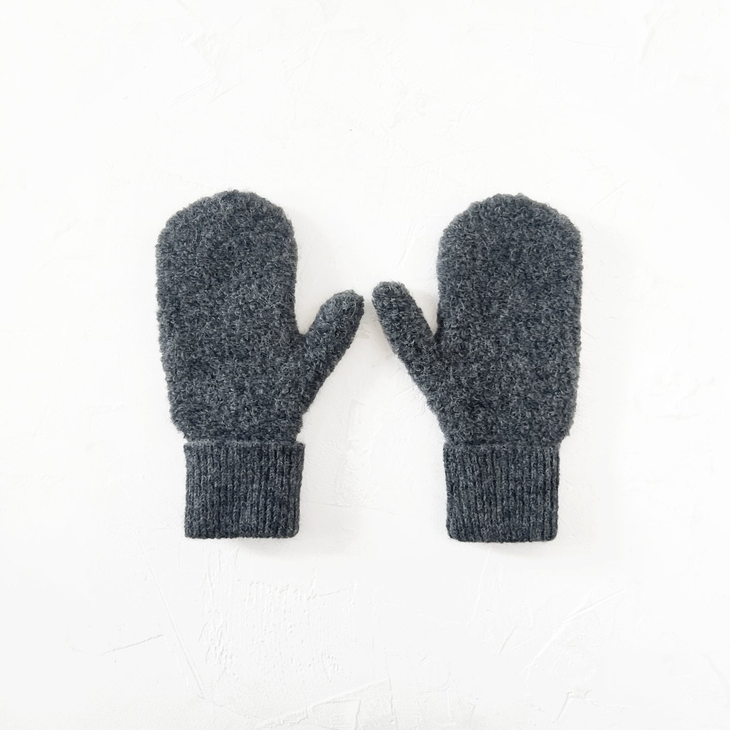 Alpaca Boucle Mittens in Stone