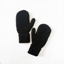 Load image into Gallery viewer, Alpaca Boucle Mittens in Black