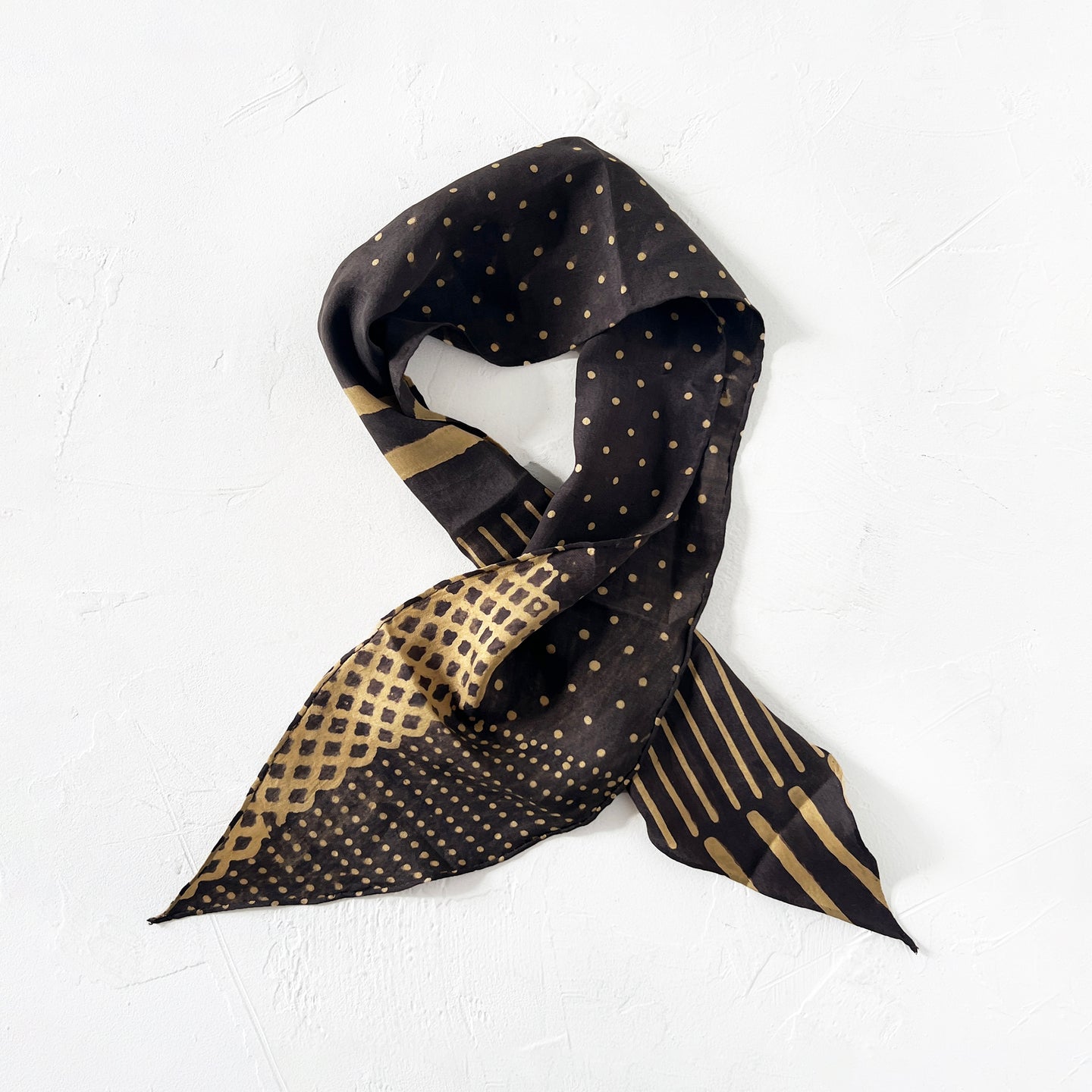 Brown Polka Dot and Stripe Bandana