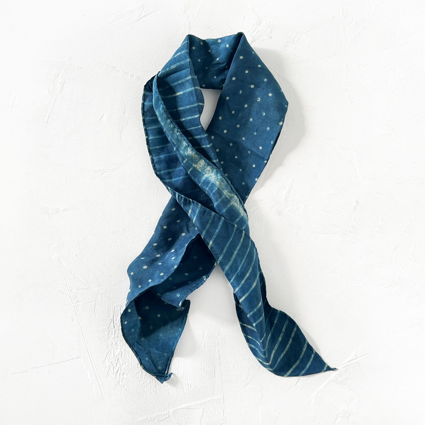 Indigo Polka Dot & Stripe Bandana