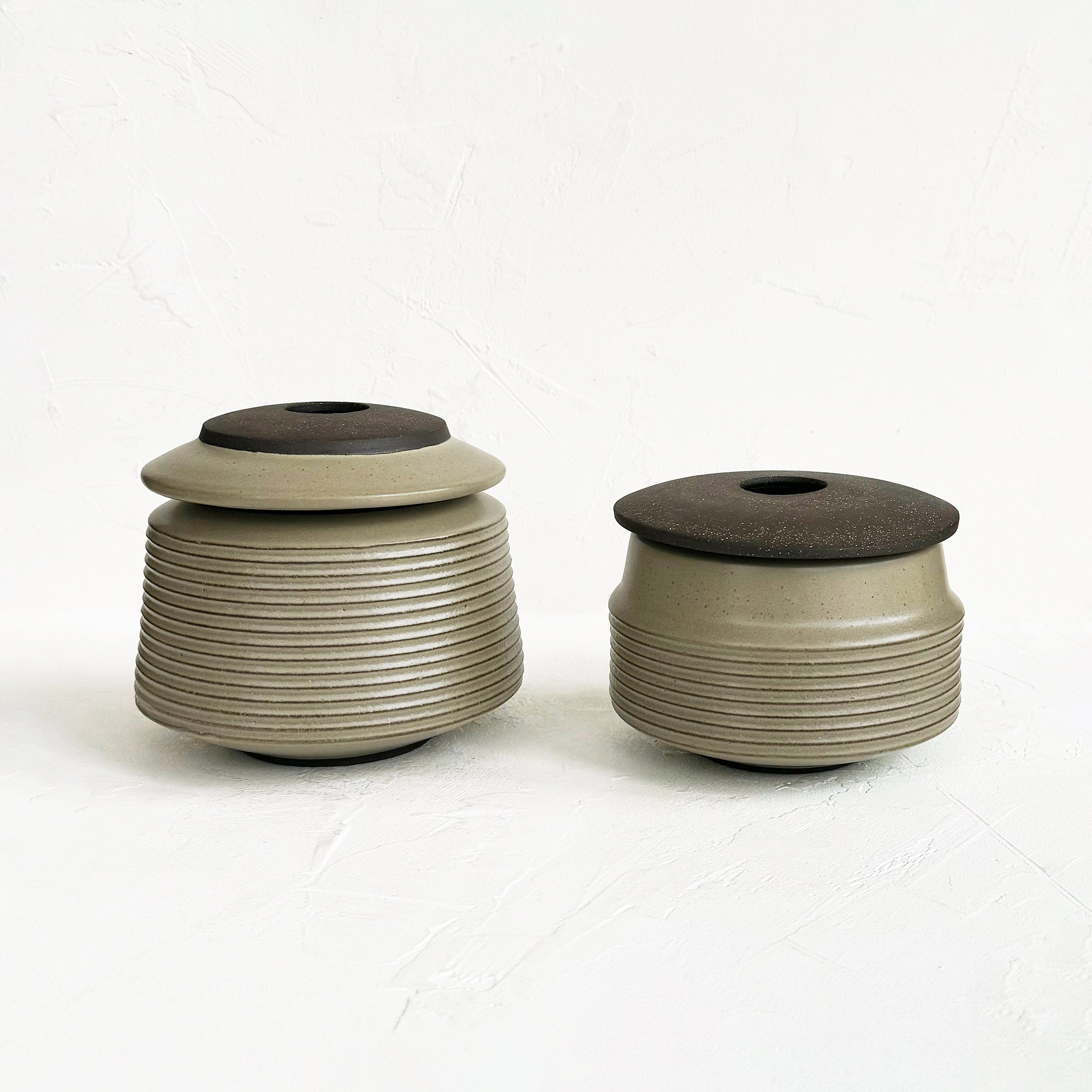 Archer Lidded Vessel in Sage Green
