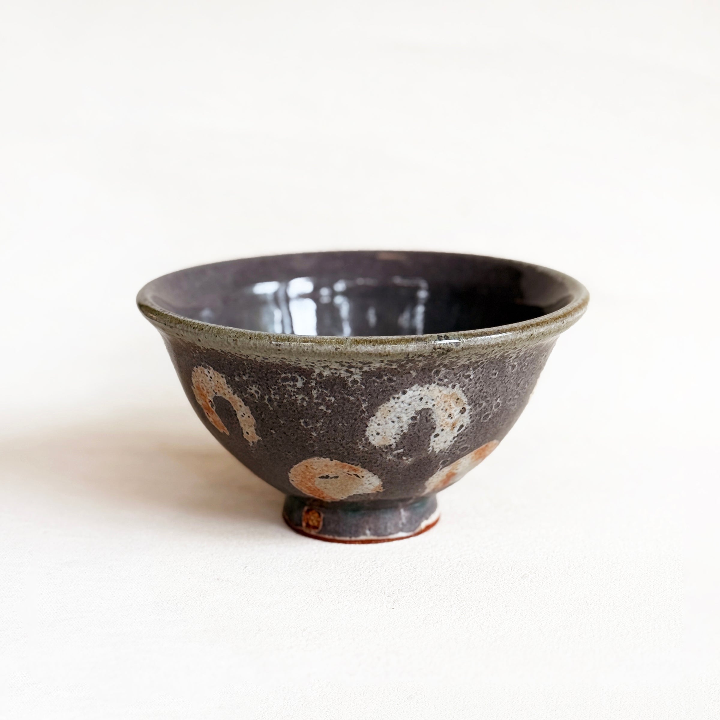 Footed Tall Shino Bowl in Slate