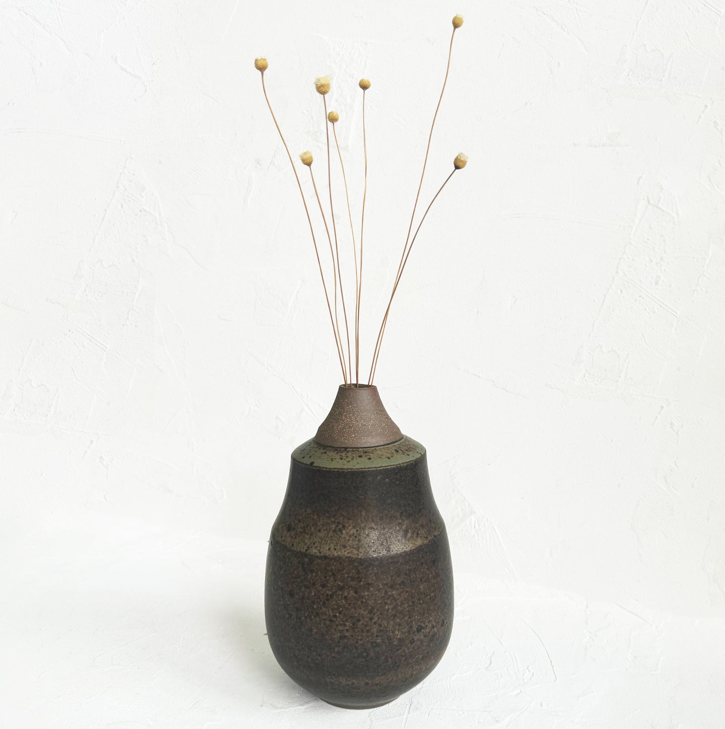 Archer Speckled Vase in Olive and Brown