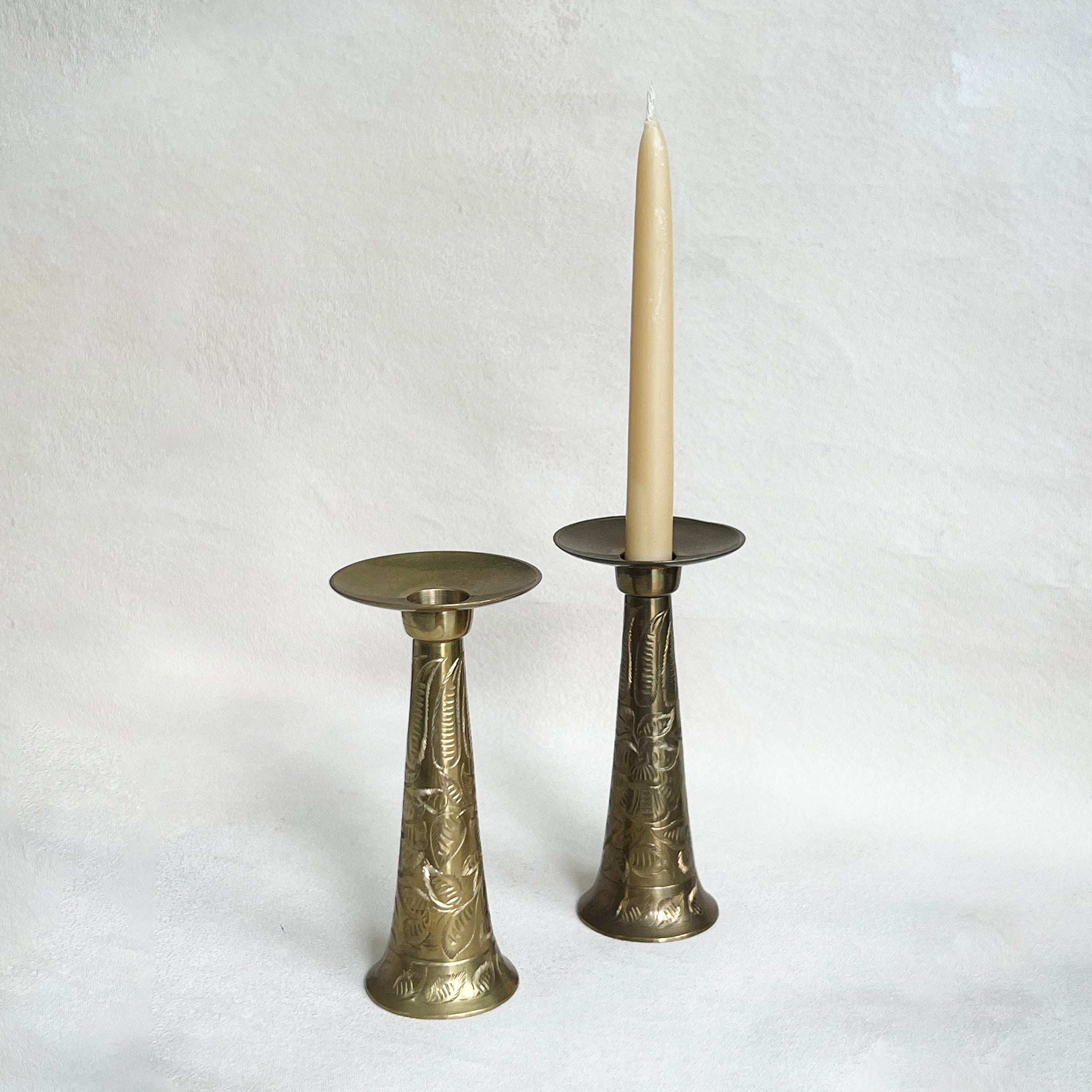 Vintage Brass Candle Holder Bell