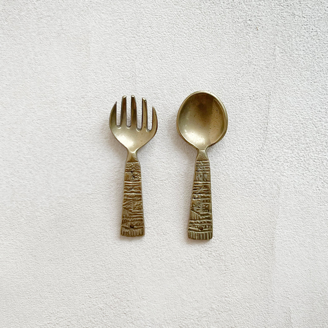 Vintage Brass Fork & Spoon