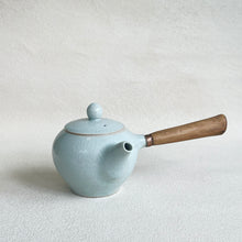 Load image into Gallery viewer, Vintage Ceramic Teapot W/ Hand Carved Wooden Handle