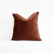 Load image into Gallery viewer, Velvet &amp; Linen Pillow in Walnut