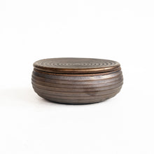 Load image into Gallery viewer, Lined Carved Lidded Vessel in Vintage Bronze