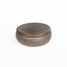 Load image into Gallery viewer, Lined Carved Lidded Vessel in Vintage Bronze