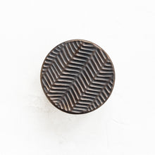 Load image into Gallery viewer, Chevron Carved Lidded Vessel in Vintage Bronze
