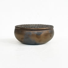 Load image into Gallery viewer, Chamomile Carved Lidded Vessel in Vintage Bronze