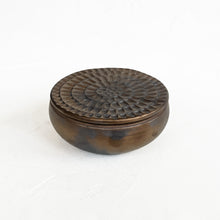 Load image into Gallery viewer, Chamomile Carved Lidded Vessel in Vintage Bronze