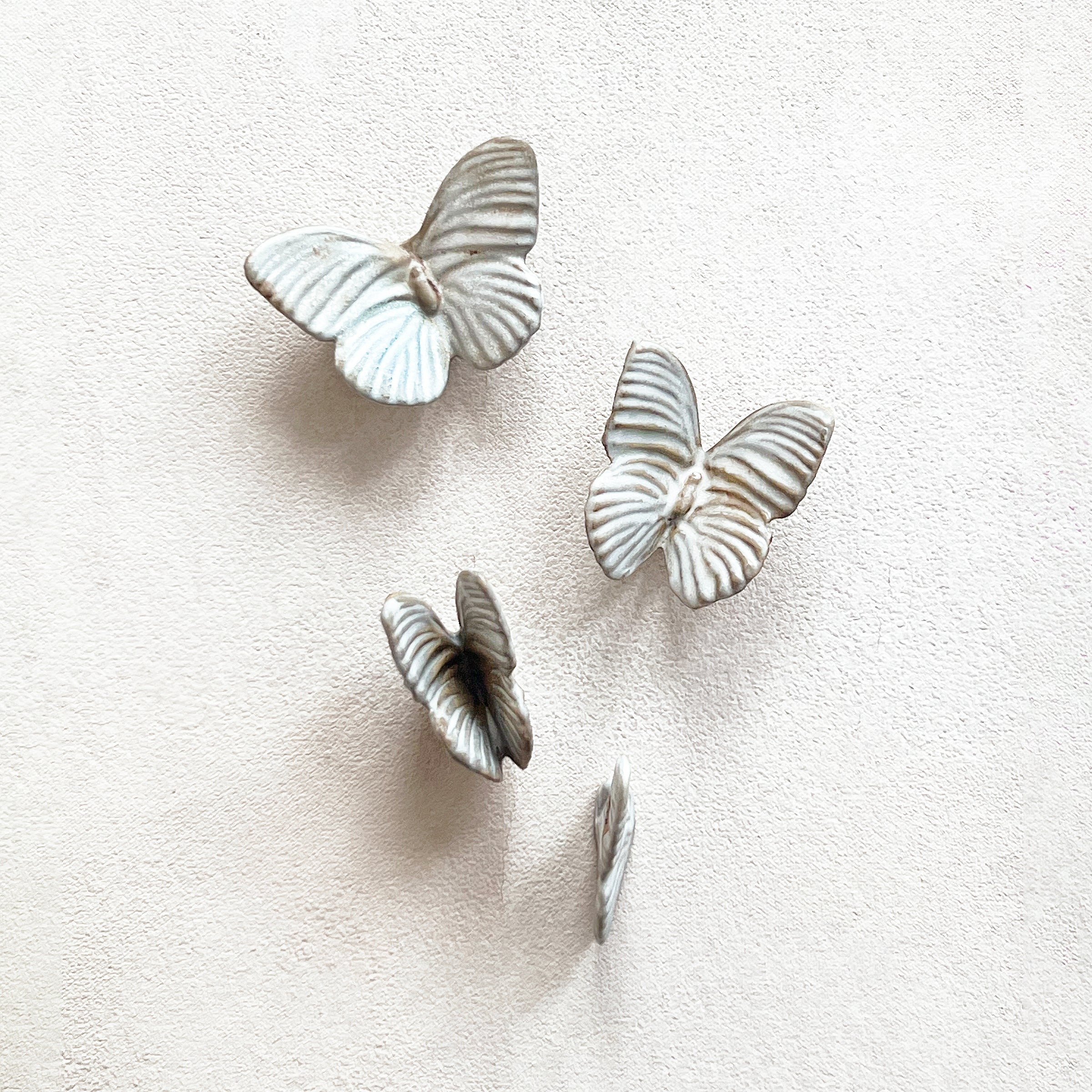 Ceramic Butterfly in Sand White